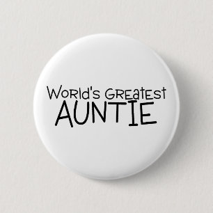 Worlds Greatest Auntie 6 Cm Round Badge