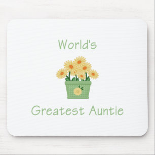 World's Greatest Auntie (flower) Mouse Mat