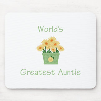 World's Greatest Auntie (flower) Mouse Mat