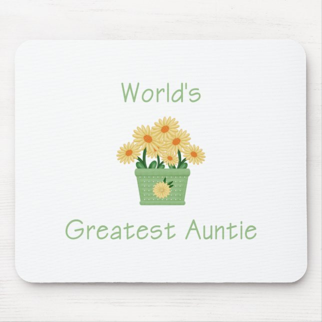 World's Greatest Auntie (flower) Mouse Mat (Front)