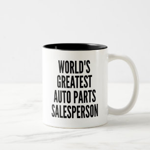Worlds Greatest Auto Parts Salesperson Two-Tone Coffee Mug