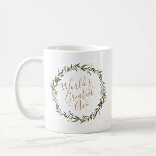 World's Greatest Avó Olive Leaf Wreath Coffee Mug