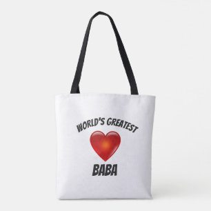 World's Greatest Baba Heart Tote Bag