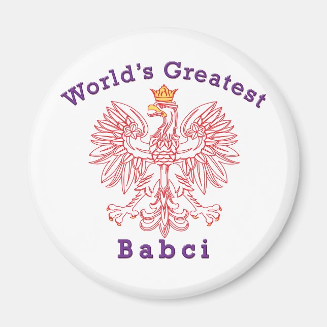 World's Greatest Babci Red Eagle Magnet (Front)