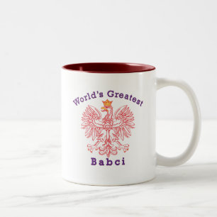 World's Greatest Babci Red Eagle Two-Tone Coffee Mug