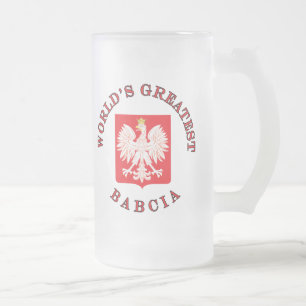 World's Greatest Babcia Frosted Glass Beer Mug