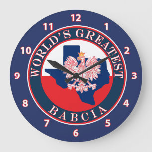 World's Greatest Babcia Large Clock