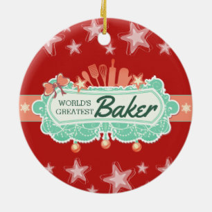Worlds greatest baker culinary Christmas ornament