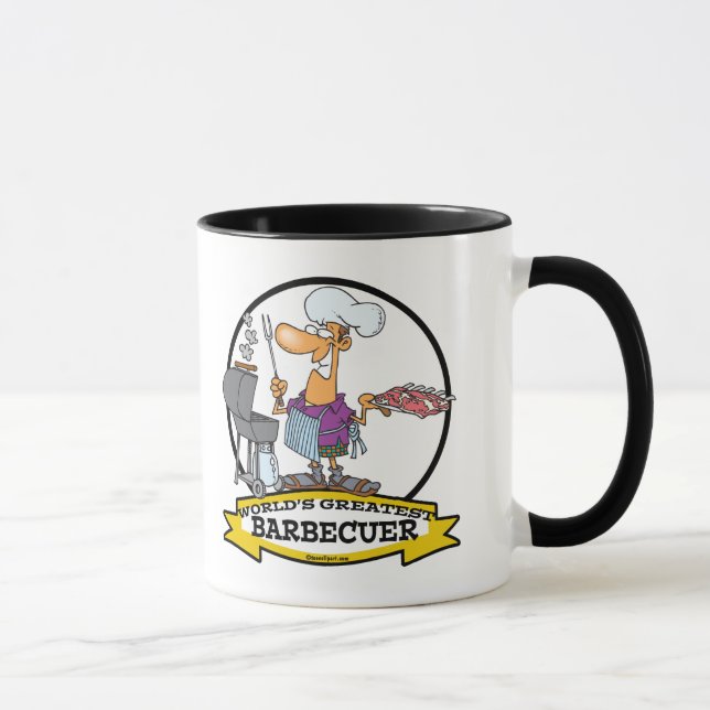 WORLDS GREATEST BARBECUER MEN CARTOON MUG (Right)