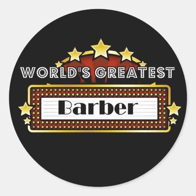 World's Greatest Barber Classic Round Sticker (Front)