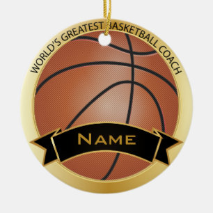 World's Greatest Basketball Coach DIY Name Ceramic Tree Decoration