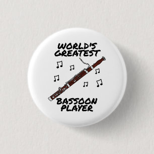 World's Greatest Bassoon Player, Bassoonist Funny 3 Cm Round Badge