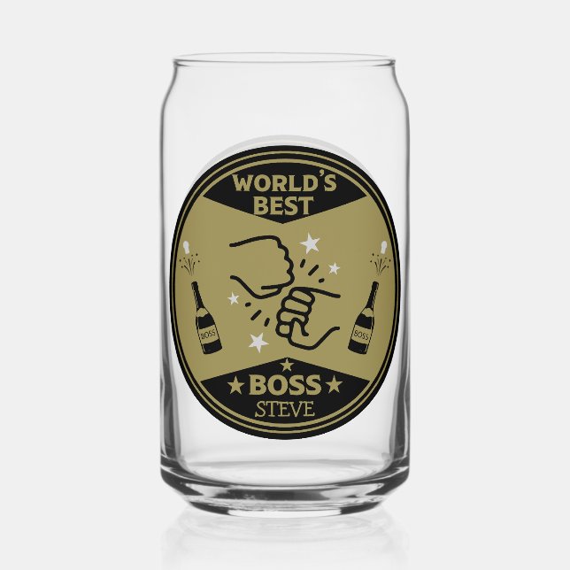 World's Greatest Boss Can Glass (Front)