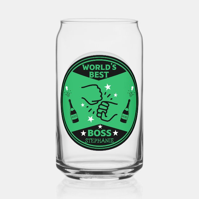 World's Greatest Boss Can Glass (Front)