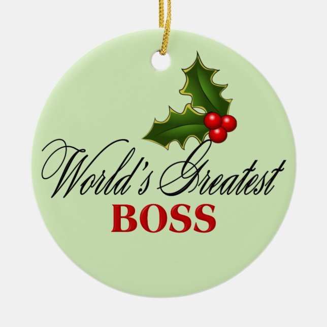 World's Greatest Boss Ceramic Tree Decoration (Front)