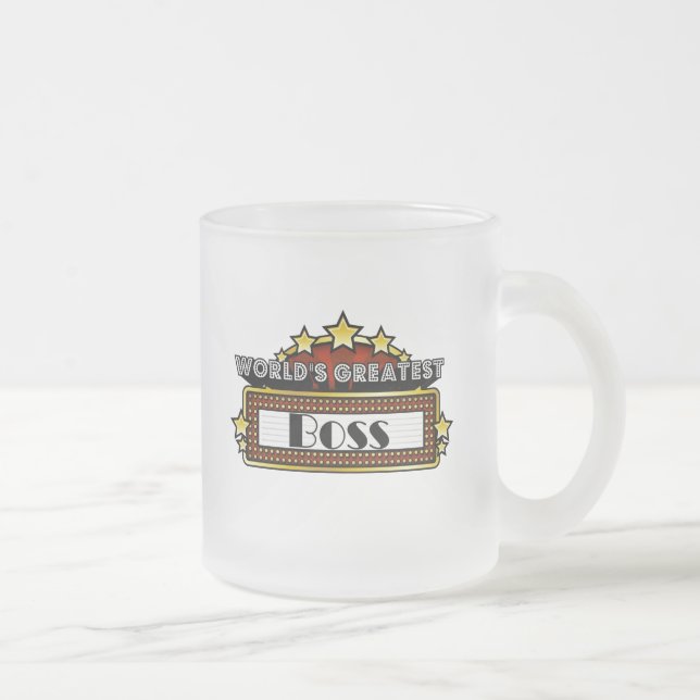 World's Greatest Boss Frosted Glass Coffee Mug (Right)