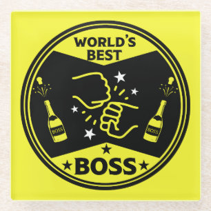 World's Greatest Boss Glass Coaster