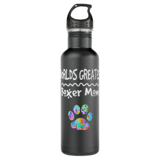 Worlds Greatest Boxer Dog Mum Mother Cute Paw Prin 710 Ml Water Bottle