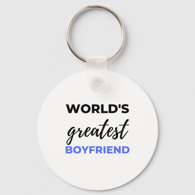 World's Greatest Boyfriend Black Key Ring (Front)