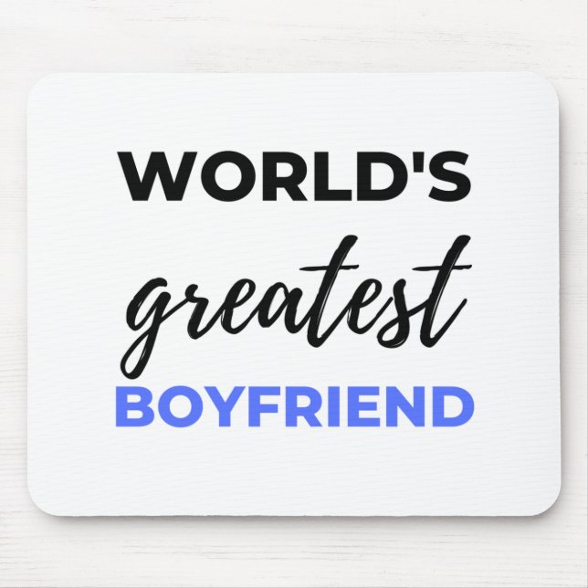 World's Greatest Boyfriend Black Mouse Mat (Front)