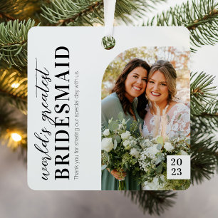 World's Greatest Bridemaid Photo Keepsake Metal Tree Decoration