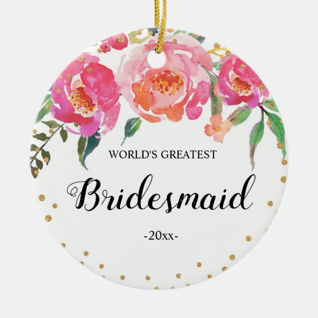 World's Greatest Bridesmaid Ornament (Front)
