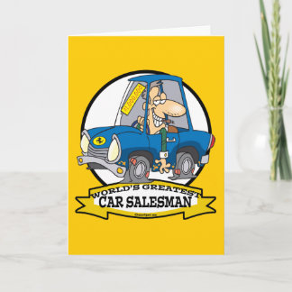 WORLDS GREATEST CAR SALESMAN MEN CARTOON CARD