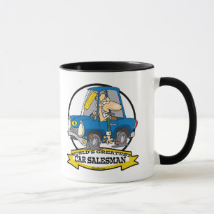 WORLDS GREATEST CAR SALESMAN MEN CARTOON MUG