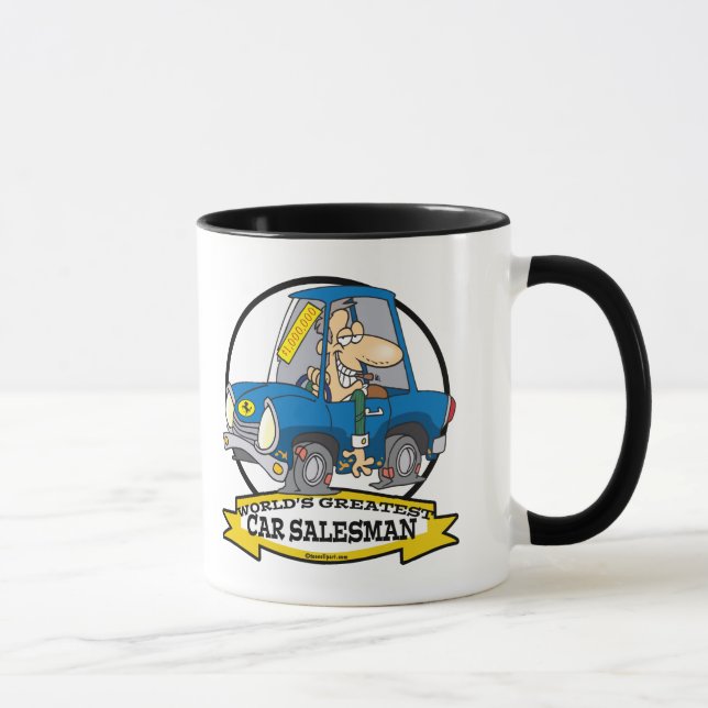 WORLDS GREATEST CAR SALESMAN MEN CARTOON MUG (Right)