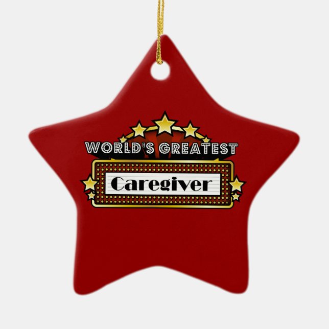 World's Greatest Caregiver Ceramic Tree Decoration (Front)