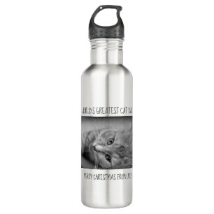 World's Greatest Cat Dad - Christmas photo 710 Ml Water Bottle