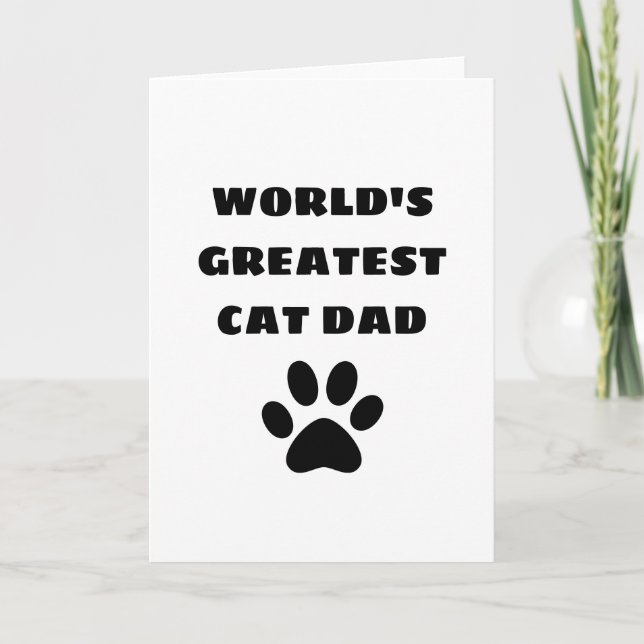 World's Greatest Cat Dad Custom Text Personalised Card (Front)