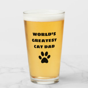 World's Greatest Cat Dad Custom Text Personalised Glass