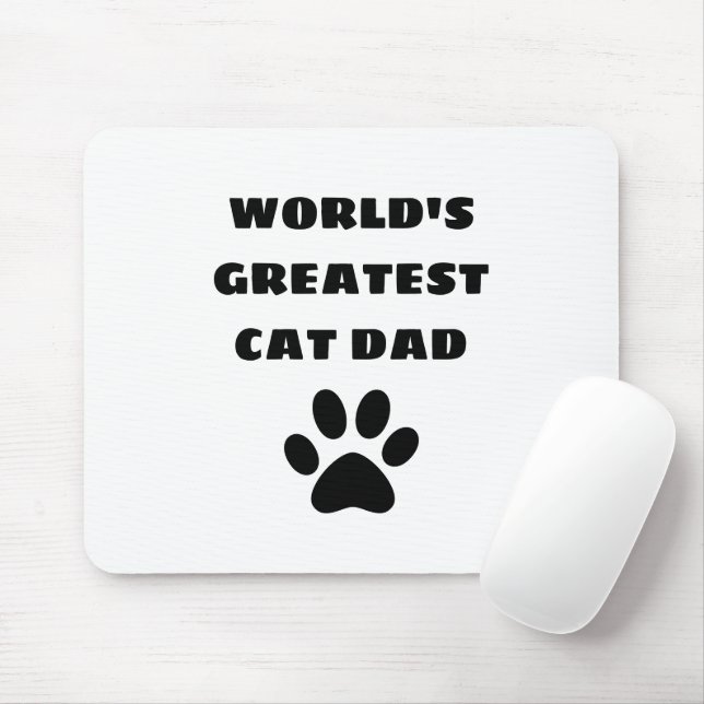World's Greatest Cat Dad Custom Text Personalised Mouse Mat (With Mouse)