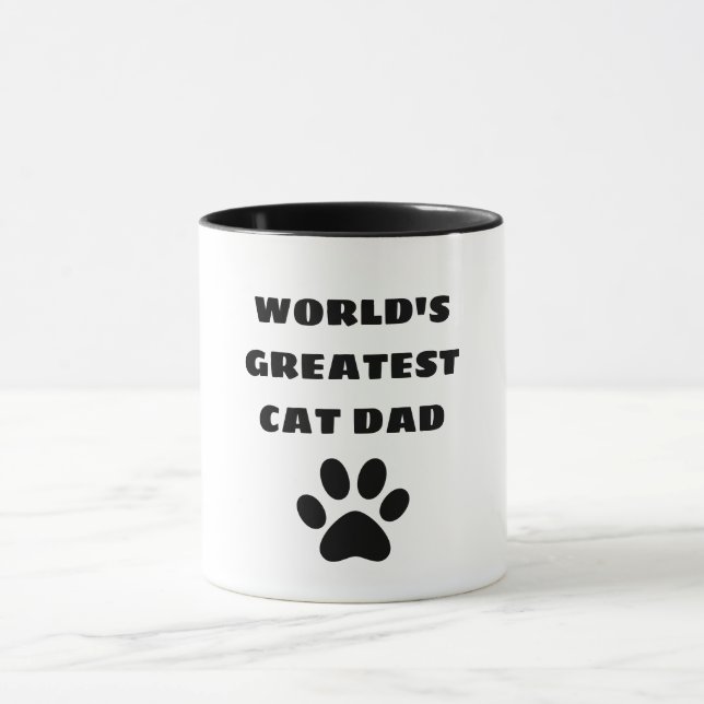 World's Greatest Cat Dad Custom Text Personalised Mug (Center)