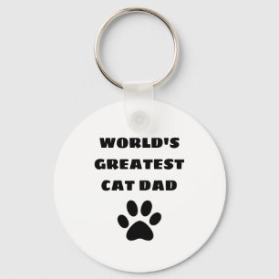 World's Greatest Cat Dad Custom Text Personalized Key Ring