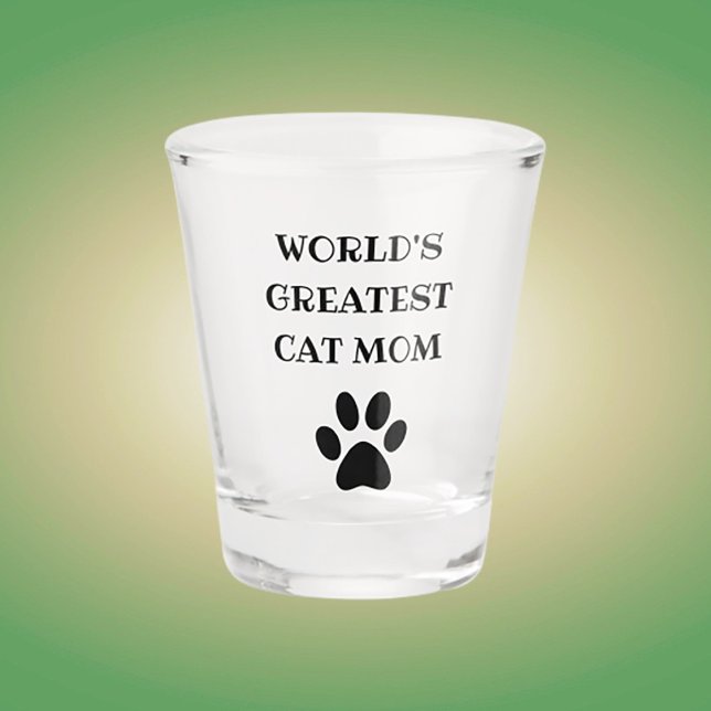World's Greatest Cat Mom Custom Text Personalized Shot Glass (Creator Uploaded)