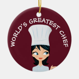 World's Greatest Chef Female Ceramic Ornament