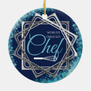 Worlds greatest chef whisk culinary Christmas Ceramic Tree Decoration