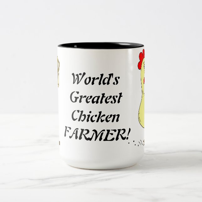 World's Greatest Chicken Farmer Two-Tone Coffee Mug (Center)