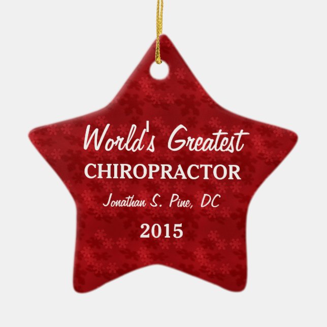 World's Greatest Chiropractor Customised Ornament (Front)