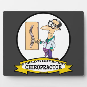 WORLDS GREATEST CHIROPRACTOR MEN CARTOON PLAQUE
