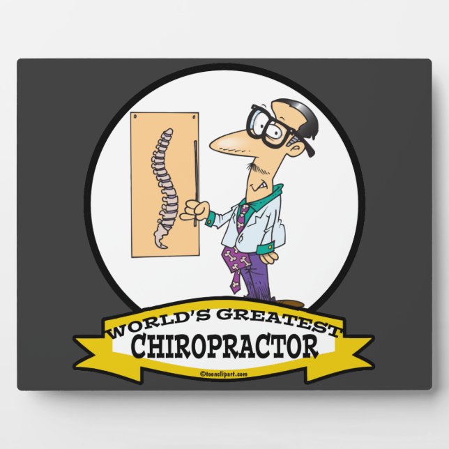 WORLDS GREATEST CHIROPRACTOR MEN CARTOON PLAQUE (Front)