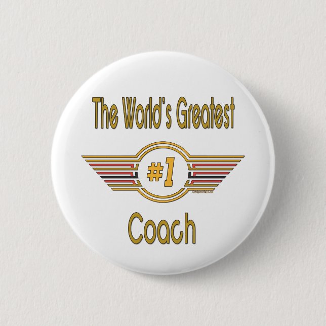 World's Greatest Coach 6 Cm Round Badge (Front)