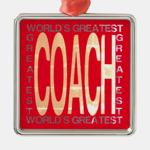 Worlds Greatest Coach Metal Tree Decoration