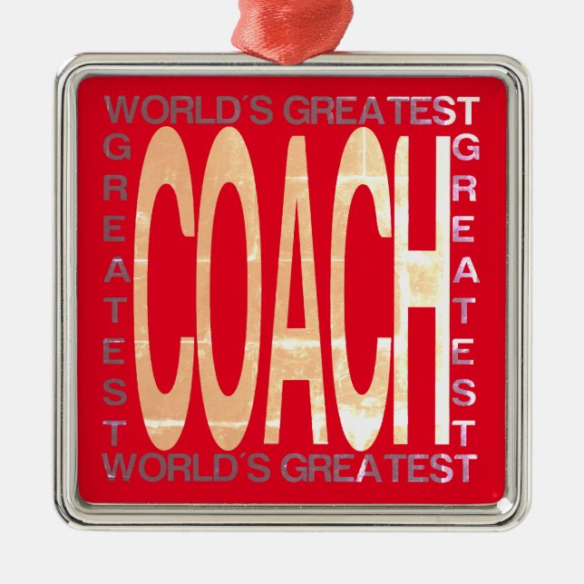 Worlds Greatest Coach Metal Tree Decoration (Front)