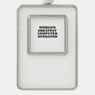 WORLD'S GREATEST COMPUTER OPERATOR SILVER PLATED FRAMED ORNAMENT