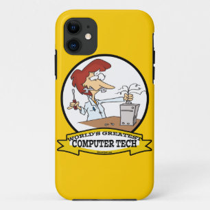 WORLDS GREATEST COMPUTER TECH WOMEN CARTOON iPhone 11 CASE