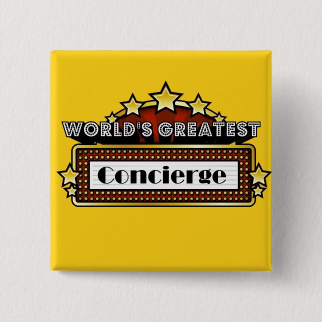 World's Greatest Concierge 15 Cm Square Badge (Front)