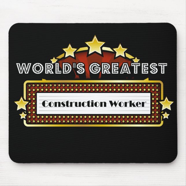 World's Greatest Construction Worker Mouse Mat (Front)